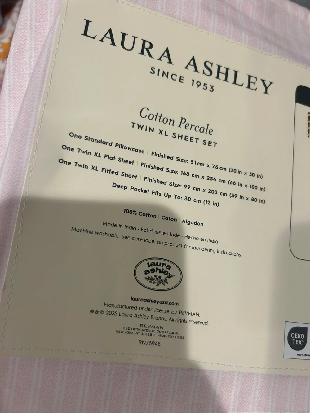 Laura Ashley dorm twin xl sheet set